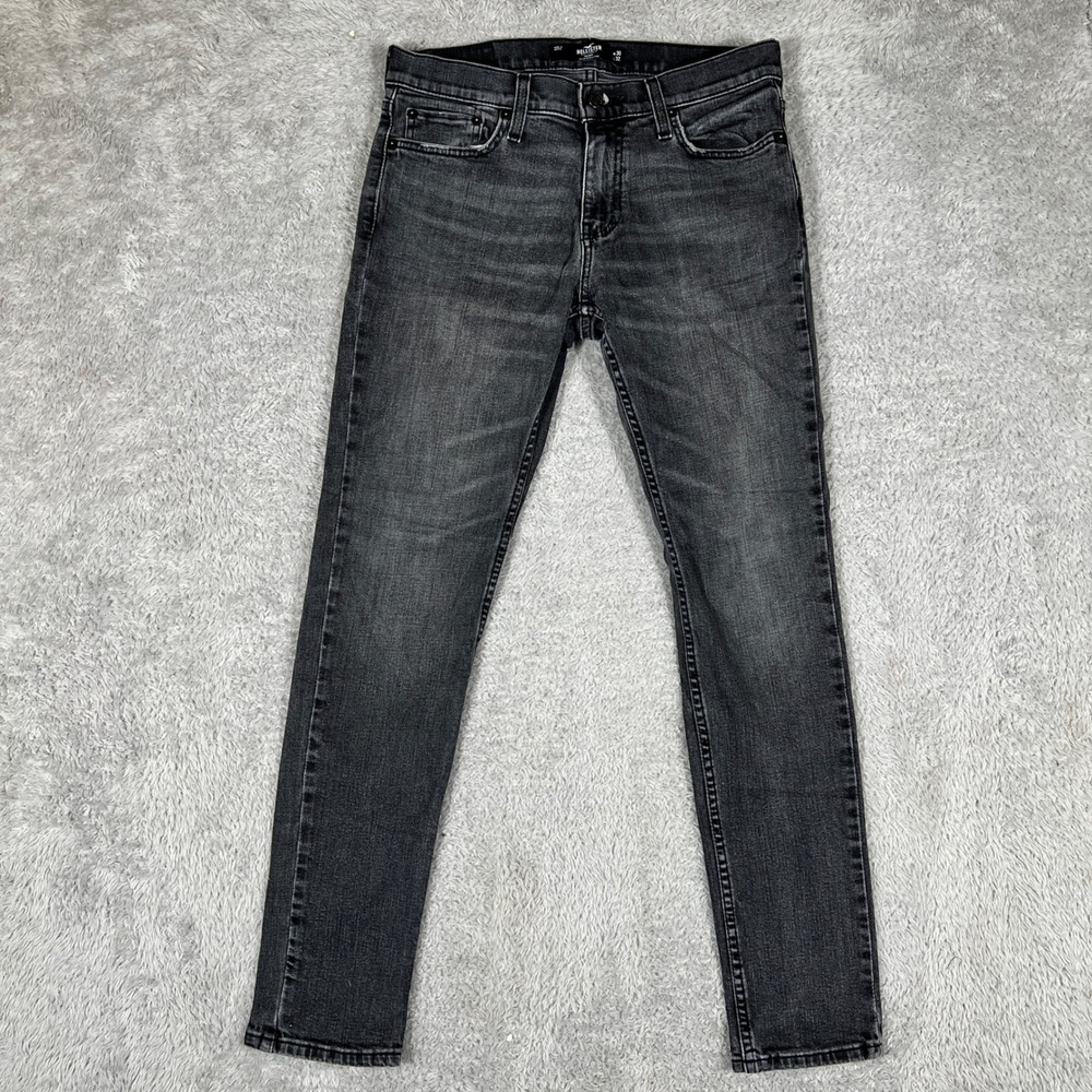 Hollister Skinny Jeans Mens 30x32 Black Epic Flex Faded Denim 331D2308